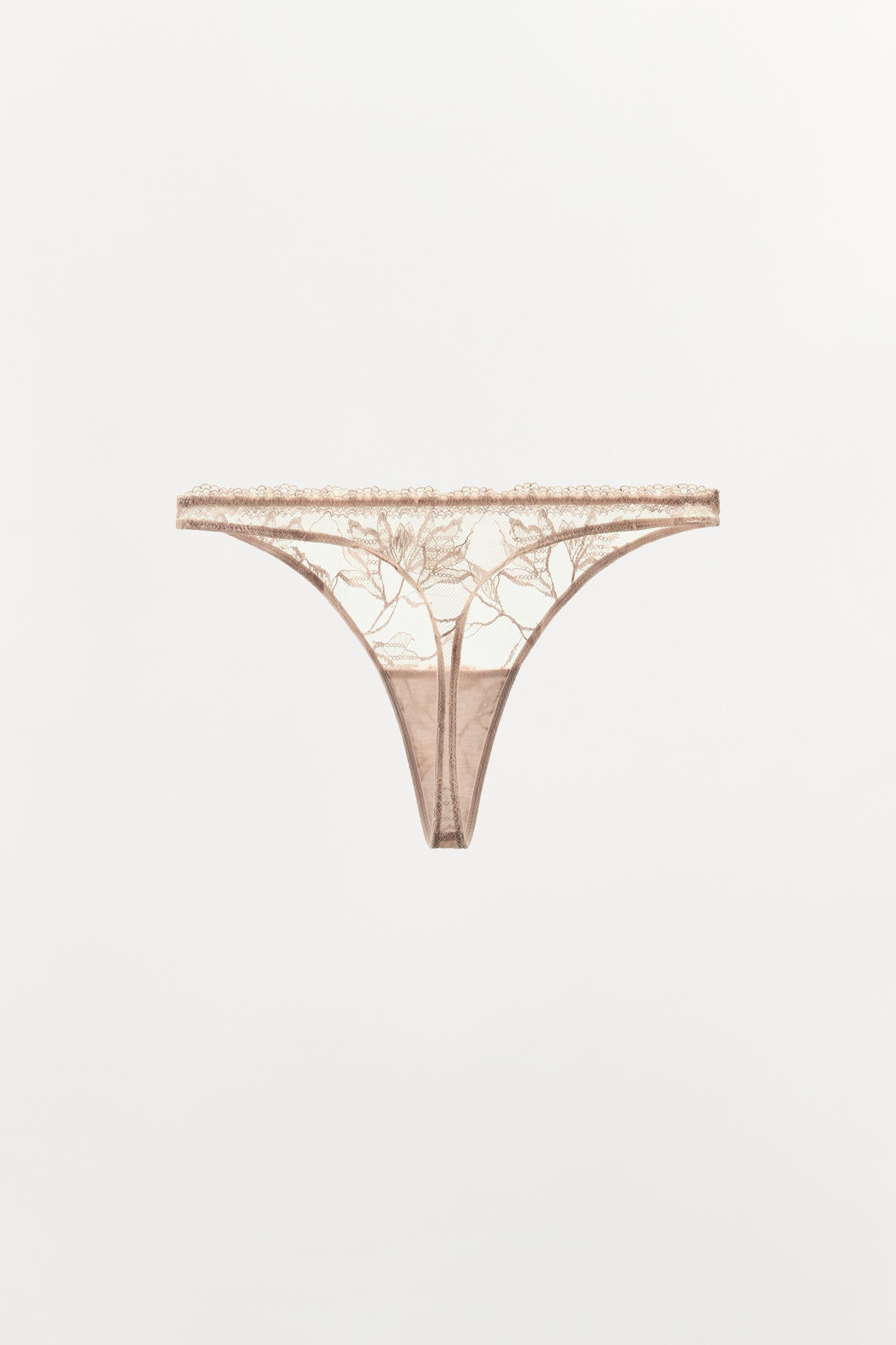 FLORAL EMBROIDERED THONG